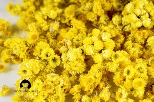 Immortelle (Helichrysum Pallasii) 1 OZ (30g) Dried Flowers Loose Herbal Tea | Wild-Harvested from the Mountains of Armenia | Naturally Sourced with Rich Aroma and Distinct Flavor | Handpicked & Premium Quality