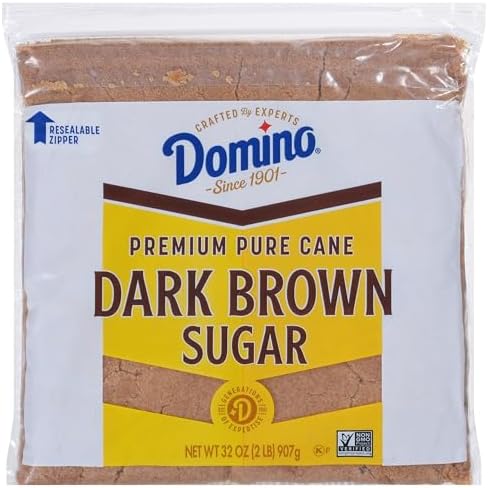 Domino Premium Pure Cane Dark Brown Sugar 2 lb Zipper-pak