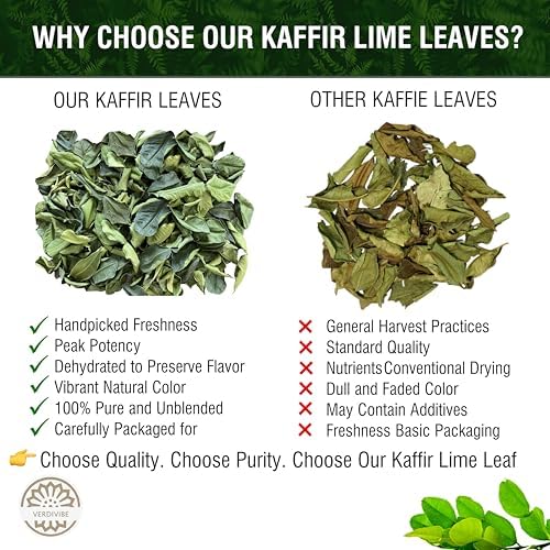 Premium Dried Kaffir Lime Leaves - 1 oz (28.5g) Pack for Authentic Thai Flavor - Handpicked for Freshness and Intense Aroma (A)