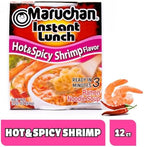 Maruchan Instant Lunch Ramen Noodles, Hot & Spicy Shrimp Flavor – Japanese-Style Instant Noodle Soup, Easy Meal Ready in 3 Minutes – 2.25 Oz. (12 Pack)