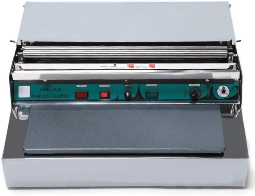 Heating Film Sealing Machine, Hand Food Wrap Film Dispenser Wrapper Wrapping Machine for Fruit Tray Food Packaging, 18 inch