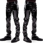 Men`s Patent Leather Pants Punk Style Skinny Tight Straight Pants Night Club Trousers