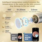 Ear Wax Removal Tool with Camera - 1296P HD Ear Cleaner Otoscope with 6 LED Lights, Wireless Earwax Remover Kit with 8 Pcs Ear Picks, WiFi Ear Scope Cleaning Kit for iPhone, iPad & Android