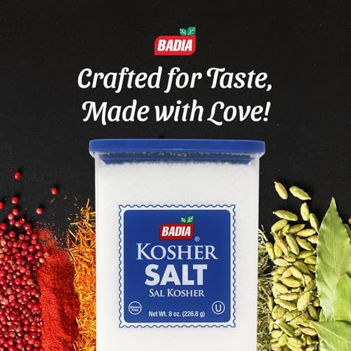 Badia Kosher Salt, 8 oz – Essential Kitchen Kosher Salt for Grilling, Cooking & Everyday Seasoning