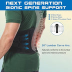 Paskyee Back Brace for Lower Back Pain Men Women, Adjustable Knitted Back Support Belt with Bionic Support System, for Herniated Disc, Lumbar Strain,Sciatica, Scoliosis Small