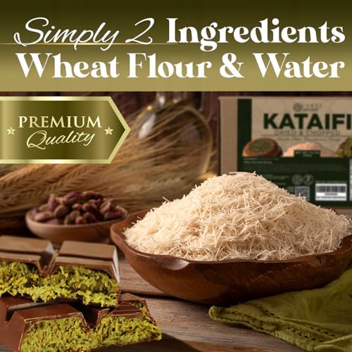 Ceres Gourmet Dried Kataifi Shredded Fillo Dough for Dubai Chocolate Bar, Premium Turkish Chopped Kadayif Pastry Dough Ingredient for Kunafa, Knafeh, and Katifi, Freshly Packaged 100g (3.5 oz)