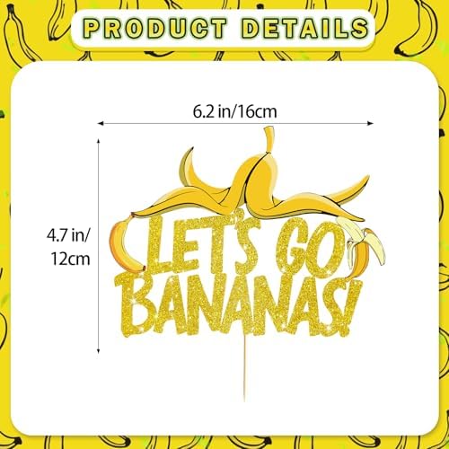 Let's Go Bananas Cake Topper Banana Cake Decorations Banana Party Decorations Banana Decor Banana Birthday Decorations