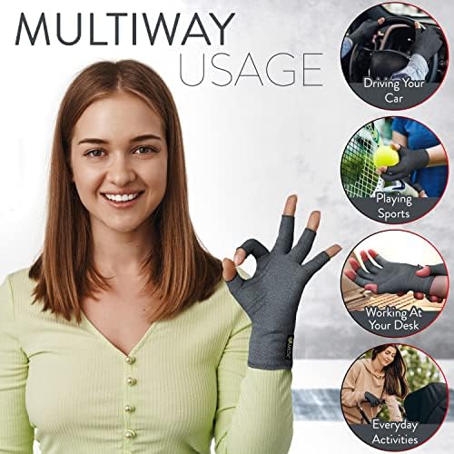 Medipaq Anti-Arthritis Gloves (Pair) - Providing Warmth and Compression to Help Increase Circulation Reducing Pain and Promoting Healing 1X Pair (Medium)