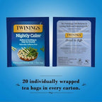 Twinings Nightly Calm Herbal Tea Bags 2-Pack – Sleep Tea, Bedtime with Calming Camomile, Spearmint and Lemongrass, Naturally Caffeine-Free, 20 Count Each