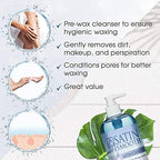 SATIN SMOOTH Pre Wax Cleanser - Antiseptic Formula for Pre Wax Hair Removal Skin Prep, Deep Cleansing & Irritation-Free Waxing, AfterWax Care, 16 oz