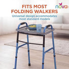 NOVA Walker Tray, Food Tray with 2 Cup Holders for Folding Walker, Fits on Most Folding Walkers, 1 Count (Pack of 1)