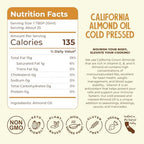 Fresh Vintage Farms 100% Cold Pressed Sweet Almond Oil | Nutrient-Rich Healthy Cooking Oil for Cooking, Baking, Grilling, Dipping, & Salads | Cold Pressed Almond Oil - 12.68 Fl oz, Pack of 1