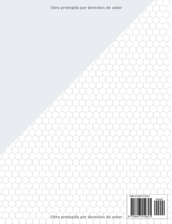 CUADERNO PARA QUIMICA ORGANICA: papel hexagonal para apuntes 120pag tamaño 21x28cm (Spanish Edition)