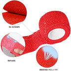 Self Adherent Wrap Tape Medical Cohesive Bandages Flexible Stretch Athletic Strong Elastic First Aid Tape for Sports Sprain Swelling and Soreness on Wrist and Ankle 6 Pack 1Inch X 5Yards(red)