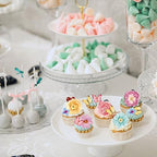 102Pcs Edible Flowers & Butterfly Cake Topper Cupcake Toppers Wafer Paper Wedding Themed Party Birthday Party Decoration Supplies Mixed Size & Colour