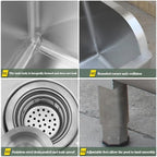 Floor Mop Sink With Drainage/Strainer,stainless steel utility sink,304 Stainless Steel,for Laundry Room,Kitchen, Restaurant, Garages (23.6"L x 16.1"W x 21.6"H)