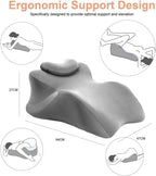 Wedge Pillow for Couples Intimacy, Spine & Hip Alignment Position Cushion, Memory Foam Lift Pillow for Adult Bed, Lounge & Relaxation, Comfort Support for Back, Waist & Posture- Light Grey
