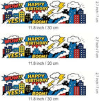 3 pcs Comic Cake Strips Edible birthday cake strips, cake side borders, Icing Sheets 2.7X11.8