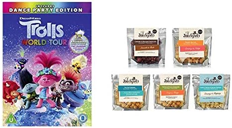 Trolls World Tour [2020] with Joe & Seph's Peanut Butter Popcorn Snack Pack - 1 x BagsHandmade in UK | Suitable for Vegetarians | Gluten Free | Air-popped | Movie night in - 32g