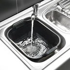 Addis 517936 Large Rectangular 10 Litre Washing Up Bowl with Handles, Black, 39 x 32 x 14 cm