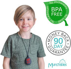 Munchables Dragon Sensory Chew Necklace for Adults or Kids - Chewy Fidget Stim Toy Jewelry for Boys and Girls (Navy/Black)