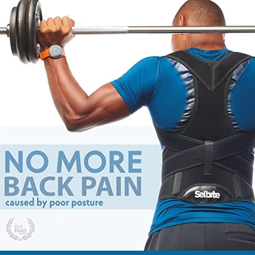 Selbite Posture Corrector for Men and Women - Back Brace for Upper and Lower Body Support - Adjustable Straightener with Pain Relief and Muscle Memory (Medium)