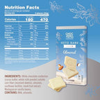 ChocZero Keto Bark, White Chocolate Almond, No Added Sugar, High Fiber, Low Carb, No Sugar Alcohols, No Artificial Sweeteners, 3.2 Ounce (Pack of 4)