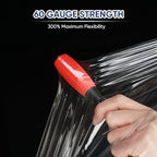 TICONN Stretch Wrap Stretch Film Roll, 1000ft Industrial Strength 15 inch Wide Clear Plastic Wrap with Handles for Pallet Wrapping Shipping Moving