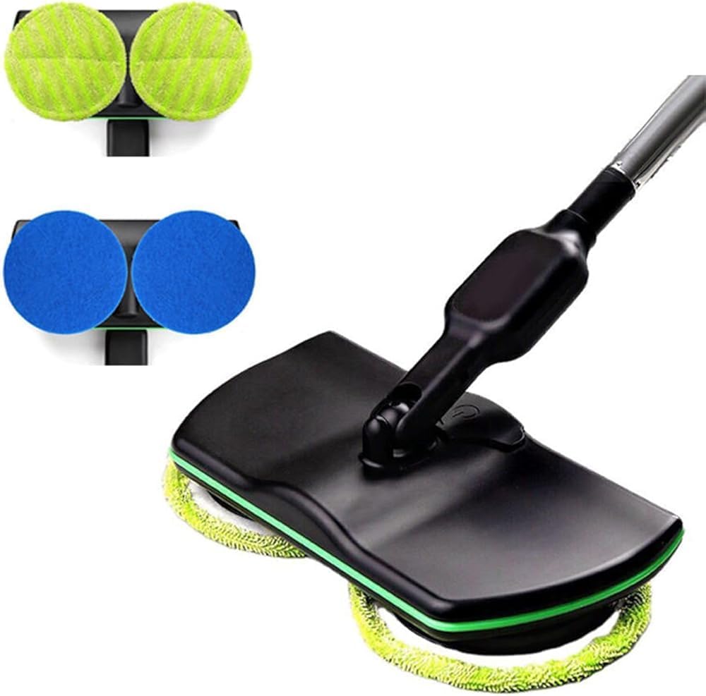 Cordless Electric Mop - Floor Scrubber and Polisher Machine for Efficient Floor Cleaning, Includes Replacement Pad for Home Use