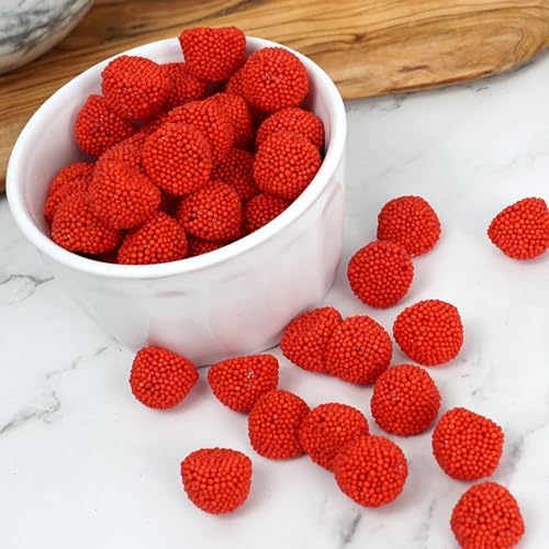 Red Berries With Nonpareils, Red Berry Flavor, Red Candy Gummies, The Hampton Popcorn & Candy Company, 1 Pound Bag (Red Berries With Seeds)