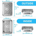 MontoPack Disposable Takeout Pans with Clear Lids | 2lb Capacity Aluminum Foil Food Drip Container with Strong Seal for Freshness & Spill Resistance | Earth, Eco-Friendly & Recyclable 100Pack 8x5.5”