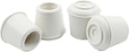 16Pcs 5/8 Inch (16mm) Chair Leg Tips Caps, Round Rubber Non-Slip Folding Chair Leg End Caps White Furniture Table Feet Caps Floor Protector Cover for Hardwood Floors