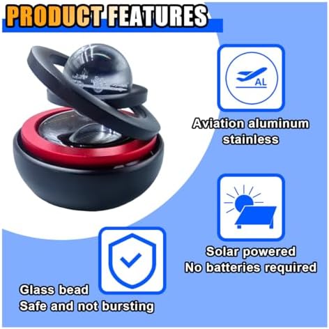 Solar Powered Car Perfume Aromatherapy Diffuser, Car Interior Dashboard Decoration for Car Office Home, Oil or Perfume Pad Not Include (Black)