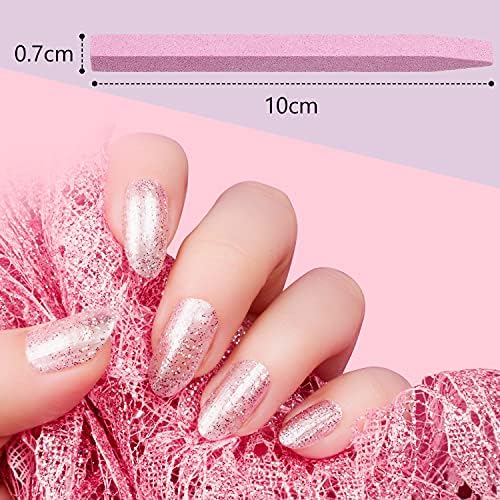 Mudder 8 Pcs Stone Nail File Pumice Stick for Fingernails Pumice Rock Nail Cuticle Pusher Rock File for Home Salon Toenail Buffing Tool (Pink)