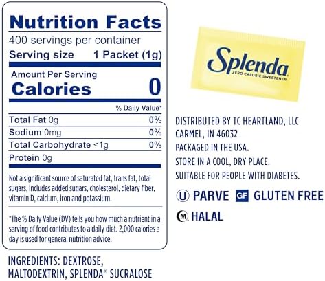 SPLENDA Zero Calorie Sweetener, 400 Count Packets