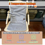WOOLALA USB Heated Seat Cushion for Office Chair, Large Heating Area Heated Seat Cover Therapy Heating Pad for Back, Lumbar, Hip, Thigh with 3 Temperatures Levels, 17In * 35.5In