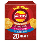 Saras Flavours of Asia Walkers.Meaty Variety Multipack Crisps Box 20 x 25g | Assorted Flavors for Ultimate Snacking | Multipack | Savory and Crunchy