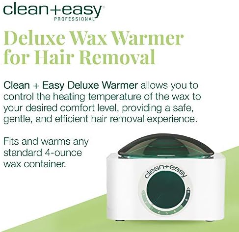 Clean + Easy Deluxe Wax Warmer – Thermostatically Controlled Hair Removal Wax Heater for Salon & Home Use, with No-Mess Scraper Bar, 120V
