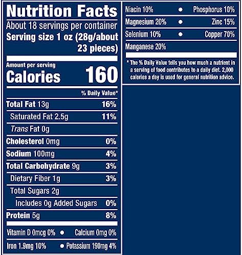 PLANTERS Deluxe Salted Whole Cashews, Party Snacks, Plant-Based Protein, Quick Snack for Adults, After School Snack, Roasted Cashew Flavored with Sea Salt, Bulk Nuts, Kosher, 1 lb 2.25oz Canister
