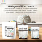 Chefmaster Meringue Powder Deluxe, Professional-Grade Egg White Substitute for Meringue Cookies, Pie Filling, Royal Icing, Non-GMO, Easy-to-Use, Made in USA, 16 oz