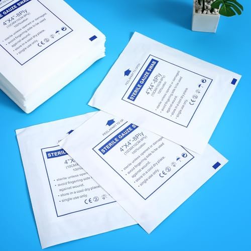 50pcs Non-Stick Gauze Pads 10x10cm Medical Bandaging Supplies Highly Absorbent Gauze Swabs for Emergency First Aid Care