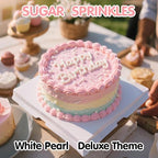 Edible White Sprinkles for Cake Decorating,Edible Pearl Jimmies Sugar Mix Size 130g/4.58oz,Baking Candy Decorations,Cupcake Toppers,Cookie Donuts Ice Cream Dessert Decorating,Wedding Birthday Party Easter Supplies
