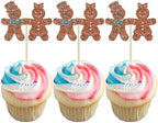 24Pcs Christmas Gingerbread Cupcake Toppers Glitter Gingerbread Man Cupcake Picks There is some Ho Ho Hos Cupcake Picks Xmas Cake Decor for Christmas Theme New Year Party Supplies