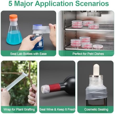 BM-PSF-992 Laboratory Film, Lab Sealing Film, Plastic Film, PM992, 1.2” (3 cm) x 591” (15 m), Self-Sealing Wrap for Plant Grafting and Laboratory Use, No Cutting Required (BM-PSF-992)