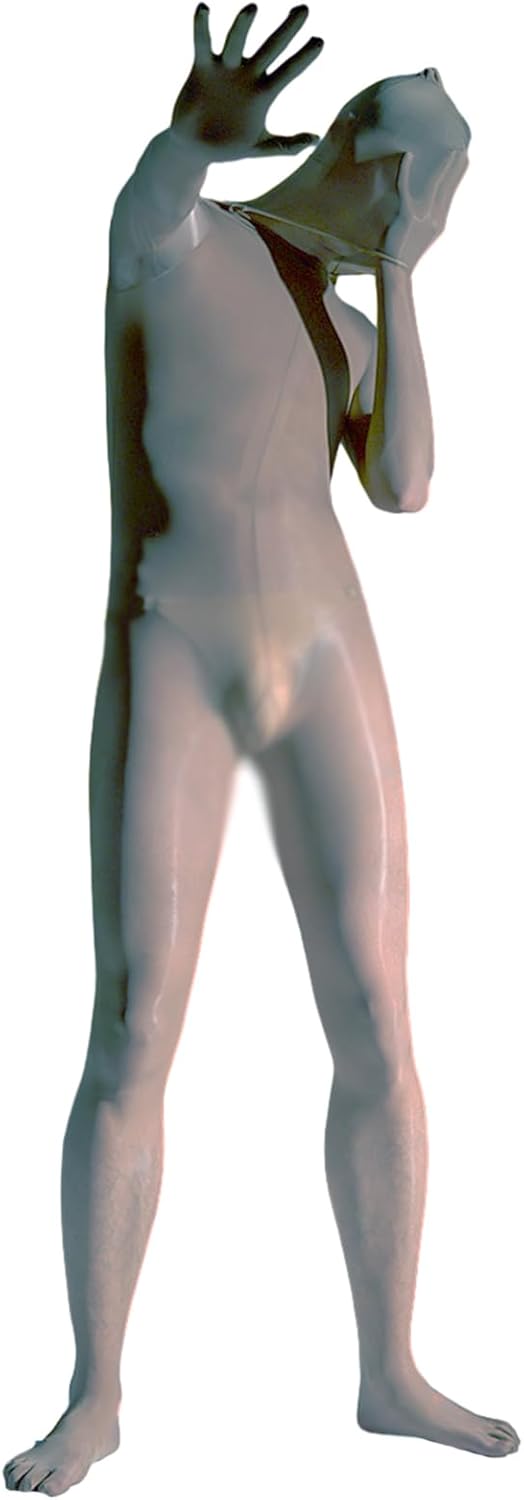 LESOYA Men's Sexy Plus Size 8D Oil Shiny Glossy Full Bodystocking High Elastic Bodysuit Catsuit Attatched Gloves Toes Hood