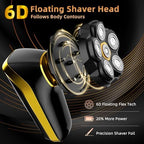 Back Shaver for Men: Long-Reach Foldable Handle Electric Back Razor for Men with 6D Smooth & Safe Shaving - 2-in-1 Waterproof Full Body Hair Trimmer & Groomer Kit, Birthday Gift for Men Him (Black)