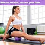 Peanut Shape PVC Hard Spiky Massage Ball Trigger Point Deep Tissue Massaging Hand Foot Massager Roller Ball Tension Muscle Relax - 2 Pack, Purple (Purple)
