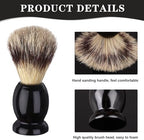 7Pcs Men Shaving Brushes Wood Handle, Professional Salon Tools Hand Crafted Shaving Brush Wood Handle Shave Brushes Handmade Pure Badger Hair Brush for Men Beard