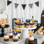 36 Pcs New York City Theme Cupcake Toppers, Cityscape Cupcake Insert Decoration, Landmarks Theme Cupcake Picks for Birthday Baby Shower Wedding Party Supplies