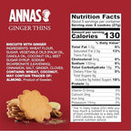 Annas Thins - Ginger Pepparkakor - 5.25 Ounce (Pack of 12) non GMO + Vegan
